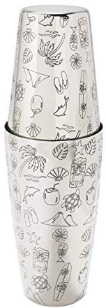 We Can Source It Ltd – Tiki Tin-on-Tin Cocktail Shaker Set by Tom Dyer – High-Grade Stainless Steel – 28oz and 18oz Boston Shaker Set – Durable