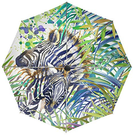 MONTOJ Fantasio Reise-Regenschirm, Zebra-Design, automatisch, leicht