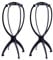 YANTAISIYU 2 Stück Perückenständer Kunststoff Perrückenkopfhalter Wig Stand Falten Perücken Halterung Perückenkopf Ständer (Schwarz)