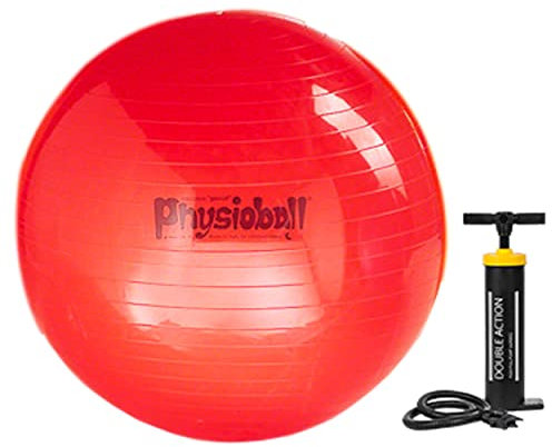 Sport-Tec PEZZI Gymnastikball Set, ø 95 cm, rot, inkl. Power Pump, Sitzball