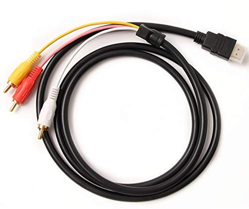 HDMI auf AV Kabel, 1080P HDMI Stecker zu 3-RCA Audio Video Konverter Kabel, AV Komponenten Adapter für HDTV DVD – 1,5 m