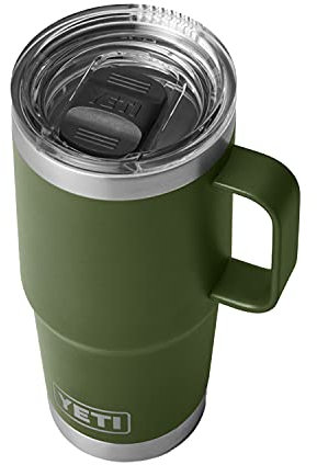 Yeti Rambler 20 oz Travel Mug, Stainless Steel, Vacuum Insulated with Stronghold Lid, Highlands Olive