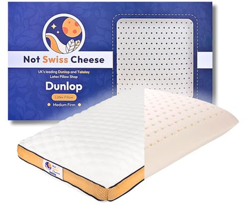 NEUES 2025-UPGRADE 100% Dunlop Mittelfest Latexkissen 70x40cm, 14cm | Queen Size – Orthopädisches Nackenstützkissen für Seitenschläfer zur Linderung von Nackenschmerzen | Hält 10+ Jahre