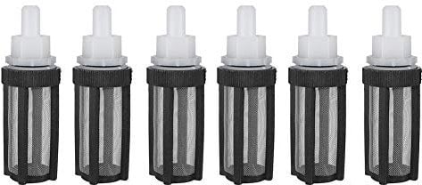 Water Inlet Micro Pump Filter Connector, 6Pcs Nozzle Suction Station Connector 8mm Garden Irrigation Filter With Stainless Steel Net Hose Sediment for Pressure Washer Machine Common Accessories