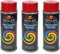 VE-INDUSTRIES Lot de 3 bombes de peinture selon RAL - 400 ml - Vernis coloré pour bois, métal (3011 marron-rouge)