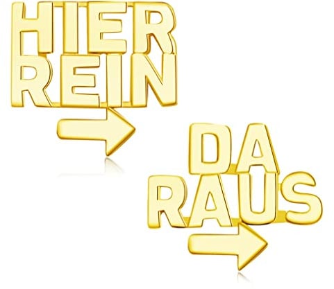 Ohrringe Silber 925Gold Ohrstecker Damen Hier Rein Da Raus Coole Verrückte Lustige Geschenke Für Frauen