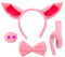 baotongle Schwein Kostüm Set Ohren Schwanz und Fliege Set, Rosa Tier Schwein Schweineohr Stirnband, Faux Schweineschnauze, Schwein zusammengerollter Schwanz, Fliege Halloween Cosplay Party Dekoration