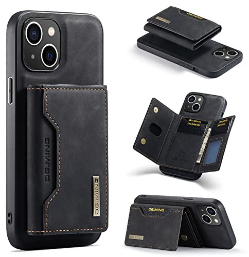 ZCDAYE Wallet Case for iPhone 14 Plus, Leather Phone Case with Removable Magnetic Card Holder Men Women Cases Useful Protective Phone Cover for iPhone 14 Plus (6.7 inches), Black