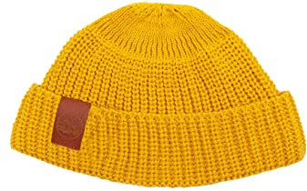 kabak Burglar Beanie Atmungsaktive Kurze Strickmütze aus Bio-Baumwolle Street Style Unisex-Kopfwärmer-Fischermütze, Gelb