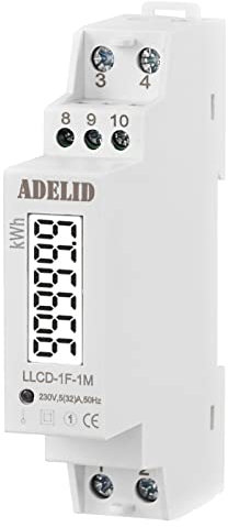Wechselstromzähler für DIN Hutschiene Stromzähler digital LCD MID zertifiziert 1-Phase Drehstromzähler S0 Interface Signalleuchte 5(32) A
