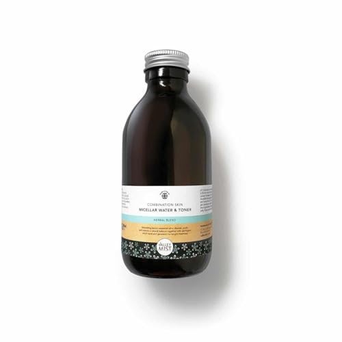 Valley Mist Combination Skin 3 in 1 Makeup Removing, Cleansing Micellar and Toning Water 200ml - with Witch Hazel, Lemon + Geranium - Vegan Society Registered + Cruelty Free