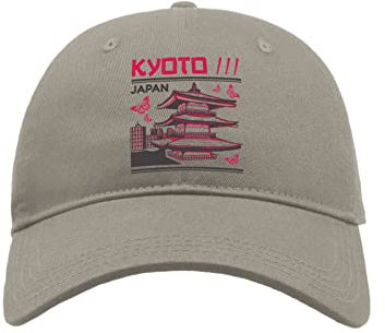 Maikomanija Kyoto Japan City Baumwolle Curved Visier Baseball Cap Dad Hat Unisex Sport Bequemes Top, grau, One size