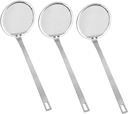 Cabilock 3piezas Colador De Pasta Mango Cuchara Filtro De Fideos Colador De Alimentos Inoxidable