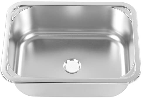 Évier de Camping-car, pour Camping-car, Yacht, Bateau carré 345 X 245 X 136 Mm en Acier Inoxydable 304 encastré pour Lavabo avec Vidange de 40 Mm