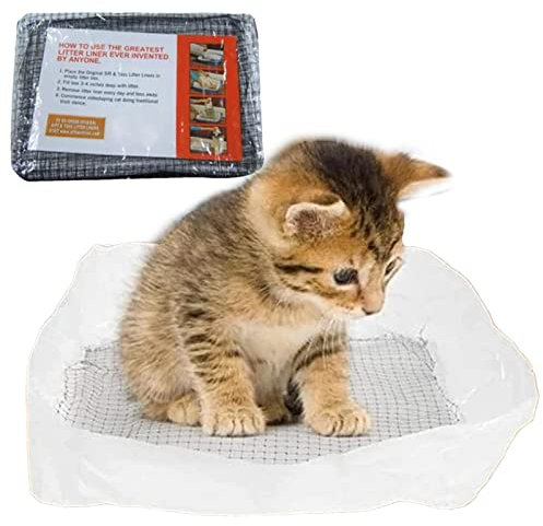 Nupaque Reusable Cat Liners Bag, Katzentoiletten Einlagen, Katzentoiletteneinlagen, Katzentoiletten Einlagen, Wiederverwendbare Katzenkotflügel Filter Netz Katzenklo, Mit 10 Stück Filternetz