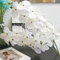 OUKEYI Flores artificiales blancas de Phalaenopsis, tallos de orquídea, flores artificiales de látex de tacto real, ramas de Phalaenopsis, 9 flores grandes, 68 cm, 6 unidades