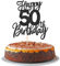 SYKYCTCY 1 Pack Happy 50th Birthday Cake Topper Black Glitter Cheers to 50 Years Birthday Cake Pick 50 Fabulous Cake Decoration for Happy Birthday Theme Anniversary Party Supplies