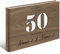 Personalisiertes Goldhochzeit Gästebuch aus echtem Holz selbst gestalten - 50 Jahre Stanze - mit 72 Blatt / 144 Seiten Naturpapier Weiß
