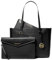 Michael Kors Maisie Damen 3-in-1 Bündel, große Tragetasche mit Reißverschluss oben, Crossbody-Tasche mit Handgelenk, MK Signature, Schwarz, Large