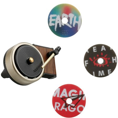 Tabanzhe Car Exhaust Fragrance Diffuser, Record Player Design Air Freshener, Personalised Car Decoration Accessories with 3 Aromatherapy Tablets