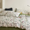 Nayoroom Bettwäsche 100% Baumwolle 135x200 Weiß Grün Pflanzenmuster Rosa Blumen Bettwäsche Set Einzelbett Bettbezug und Kissenbezug 80x80 cm mit Reißverschluss