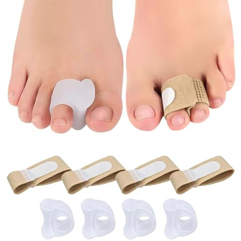 8 Correttore Dita Piedi,Protezione Dito del Piede,4 Pcs Separatori per Dita Dei Piedi,4 Pcs Bende Imbottite per Correggere le Dita a Martello,Piccoli Raddrizzatori a Martello Per Dita Sovrapposte
