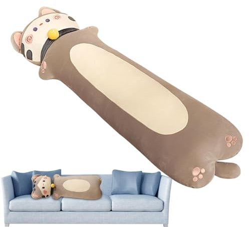 Langes Kissen für den Körper der Katze, langes dekoratives Kissen für Bett, Schlafkissen, langes Kissen, Kuschelkissen, Sofakissen, Heimdekoration in Katzenform