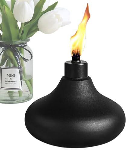 Torche de table en métal, cartouche de torche rechargeable, Lanterne de table rechargeable avec cartouche de recharge pour lampe à flamme, Lampe torche d'extérieur en métal robuste, pour