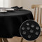 Softalker Tischdecke Schwarze rund 100 cm Abwaschbar Wasserabweisend Abwischbar Fleckschutz Leinen Struktur Deko für Outdoor Draußen Gartentisch Party Geburtstag Silvester Weihnachten Garten