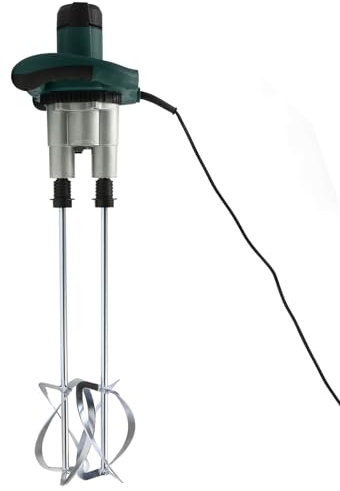 Doppel Rührwerk, 1800W Mörtelrührer 6-Gänge Handrührwerk, Mischmörtelrührer für Ölfarbe, Zement, Druckfarbe, Mörtel