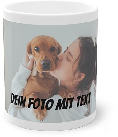 Personalisierte Tasse mit Foto & Text – Individuelle Tasse mit Hund, Katze oder deinem Haustier gestalten, individuelle Kaffeetasse zum Selbstgestalten, Geschenk für Tierfreunde