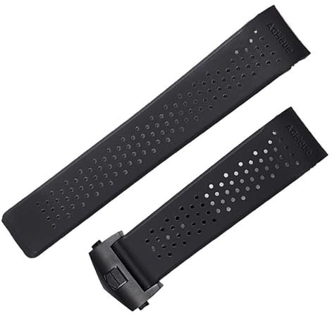 yaponuk Klassisches uhrenfestes Gummiarmband für TAG Heuer CARRERA Herren-Armband mit Bandfaltschließe(With black clasp,24mm)