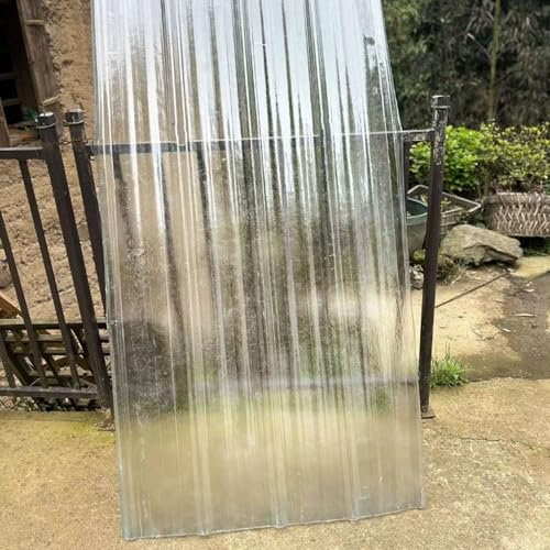 Planchas Transparentes Tejados,1mm Placa Ondulada FRP Para Exteriores,Placa De Iluminación Natural De Fibra De Vidrio,Chapa Ondulada Para Invernaderos,Chapa Ondulada (0.9×1.3m/35×51in,1pcs)