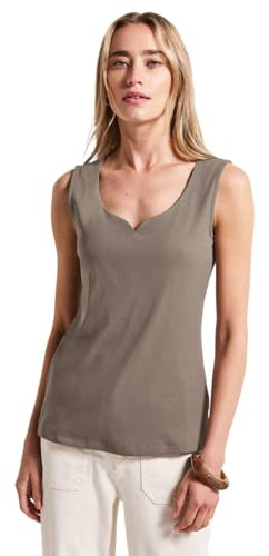 STREET ONE Damen 3226265 Top mit Herzausschnitt, Dark Tumbled Beige, 38