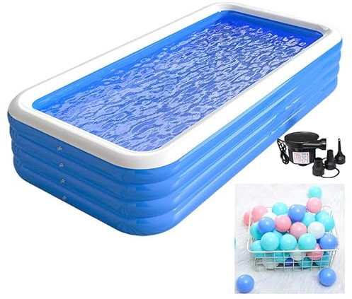 Piscina Hinchable,Piscina Piscina Inflable for niños, portátil, Grande, Rectangular, for Adultos(1.8M Three Layers)