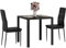 HOMCOM Essgruppe Esstisch mit 2 Stühlen Platzsparend Esszimmergruppe Sitzgruppe, Tischplatte aus Sicherheitsglas, Kunstleder Küchentisch-Set für Esszimmer, Küche Schwarz