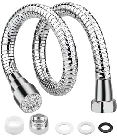 Vaskula 1 Pièce Rallonge Robinet Cuisine Rotation à 360 ° Prolongateur Robinet Réglage de La Sortie D'eau en 2 étapes Acier Inoxydable Extension Robinet Cuisine au Balcon de L'hôtel de Toilette (30cm)