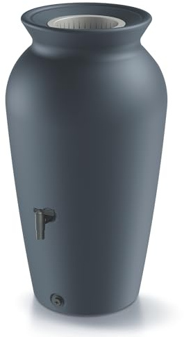 YourCasa Serbatoio dell'acqua piovana da 120 – 230 litri [DropCatcher] con filtro e rubinetto, in plastica, antigelo, serbatoio per acqua piovana, serbatoio per acqua piovana da giardino, serbatoio