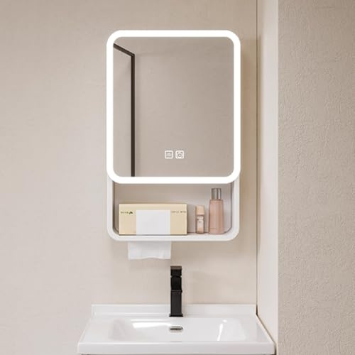 Intelligent armoire salle de bain miroir led,Aluminium armoire murale salle de bain avec Anti-buée,armoire de toilette miroir salle de bain,Trou pour essuie-tout(40*11*65cm/15.7*4.3*25.6in)