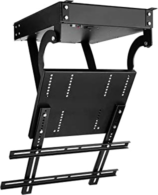 Electric Adjustable Angle Ceiling TV Mount Bracket, 32-70 Inch Electric TV Lift, Remote Control Large Flip Down Motorized Pitched Roof, 150lbs Load Capacity