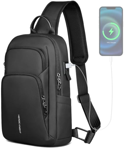 hk Borsa a tracolla da uomo con porta di ricarica USB Zaino a Tracolla