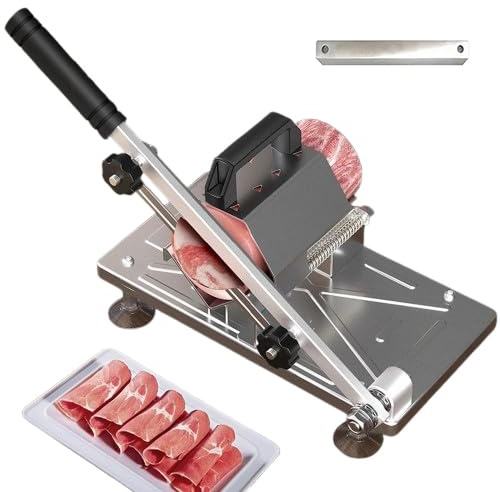 Manual Frozen Meat Slicer,Meat Cutter,Stainless Steel Meats Cutter Beef Mutton Roll for Hot Pot KBBQ Food Slicer Slicing Machine