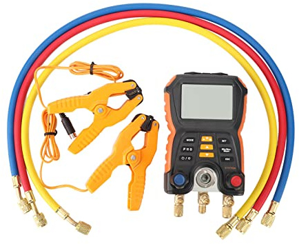 Jauge de collecteur numérique haute précision 2 en 1, testeur de température de pression, climatiseur, CVC, compteur de collecteur numérique pour système de réfrigération,
