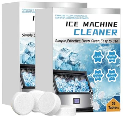 Rudfovn Ice Machine Cleaner Tablets – 72-Pack Descaling Solution for Nugget & Countertop Ice Makers, Nickel-Safe Scale Remover for Home Kitchen Use (2 Boxes)