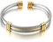 COOLSTEELANDBEYOND Edelstahl Elastische Herren Damen Armband Verstellbare Stahlkabel Armreif Silber Gold Zweifarbig