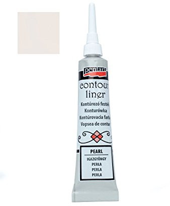 Zita's Creative Konturenfarbe universell 20ml - perlmutt weiß, Konturenpaste, Bastelfarbe, Acrylfarbe
