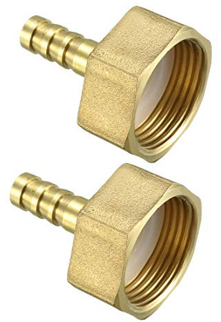 sourcing map Brass Barb Hose Fitting Connector Adapter, 8mm Barb x 3/4 PT Female Pipe 2pcs