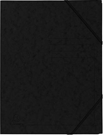 Exacompta 555411E 5er Pack Premium Eckspanner-Mappe. Made in Germany. Aus extra starkem Colorspan-Karton DIN A4 mit 2 Gummizügen Sammelmappe Dokumentenmappe ideal für Büro und Schule schwarz