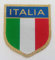 Patch-Toppa Microricamata in HD/Jacquard (Alta Definizione) Scudetto lamè con Scritta Italia Termoadesiva, Micro Filo, Dimensioni : H. cm.6,4 x L. cm.7 - Made in Italy