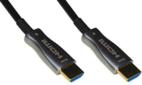 Link LKCHD20F Cavo Fibra Ottica AOC HDMI 2.0, HDCP, Arc, EDID 4K@60HZ@4:4:4 Ibrido MT 20, Nero